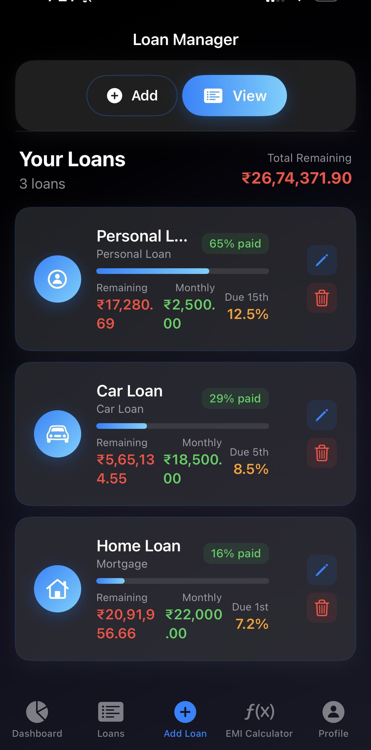 PayPath loan list