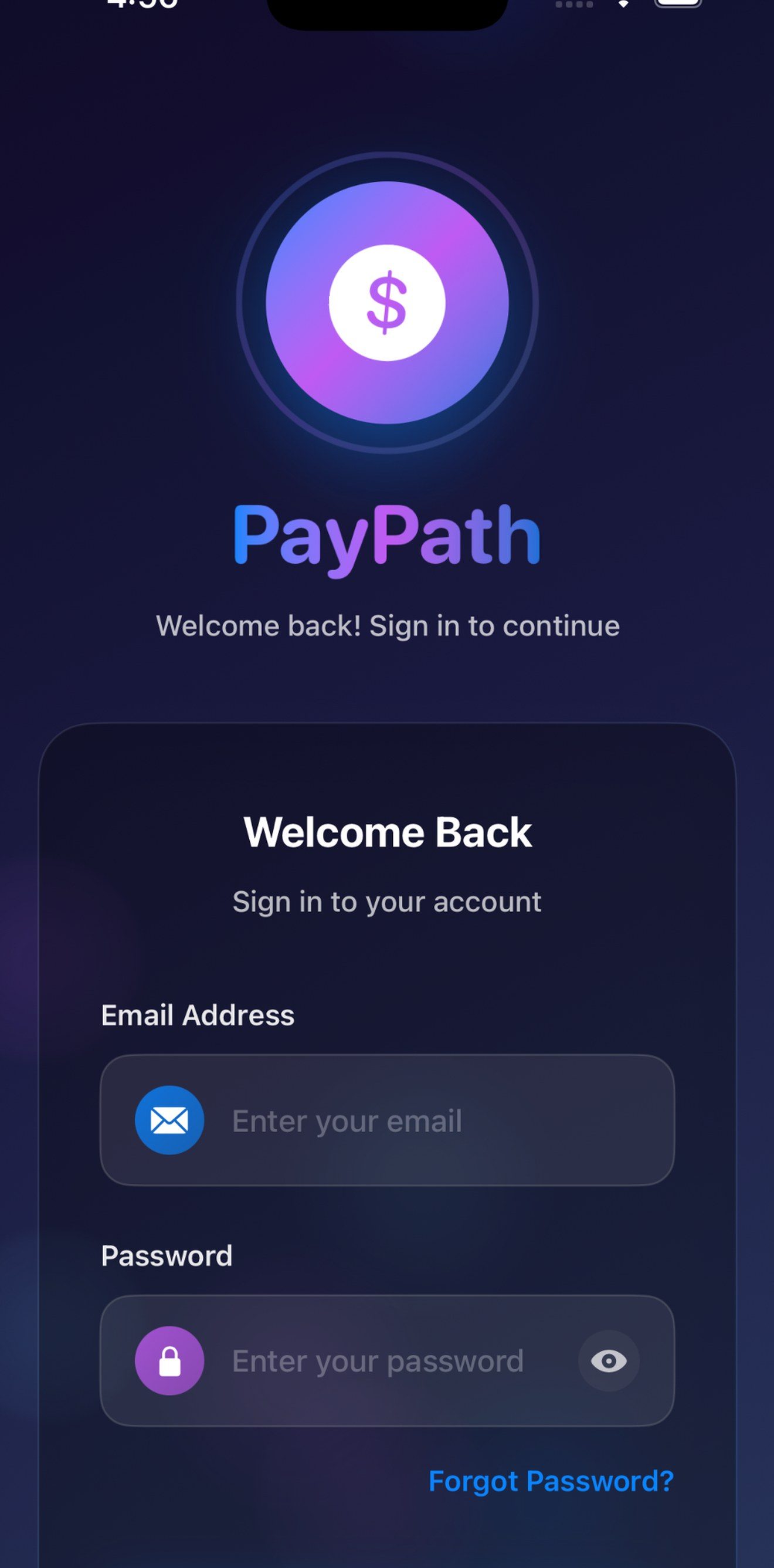 PayPath welcome screen