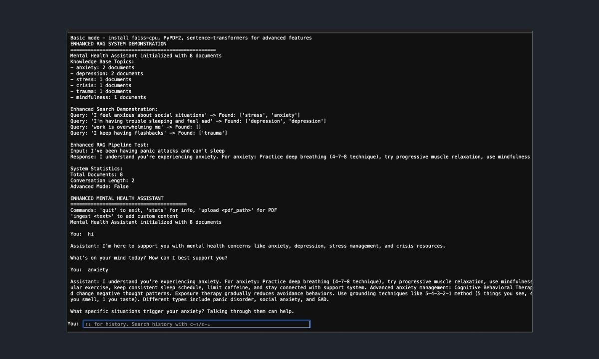 Mental Health Self-Help Assistant ChatBot